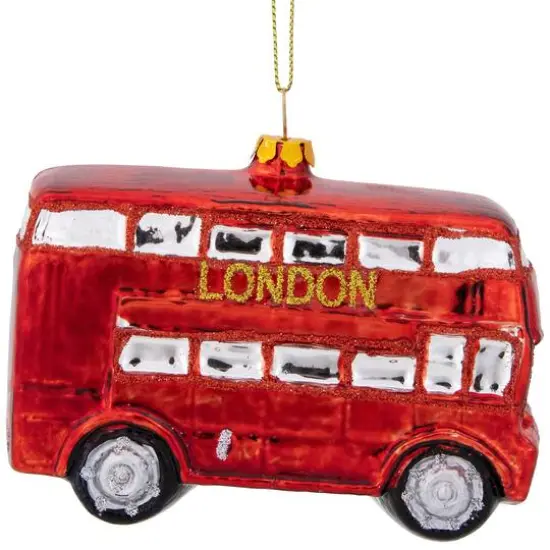 4.5" Red Double Decker London Tour Bus Christmas Ornament {8}