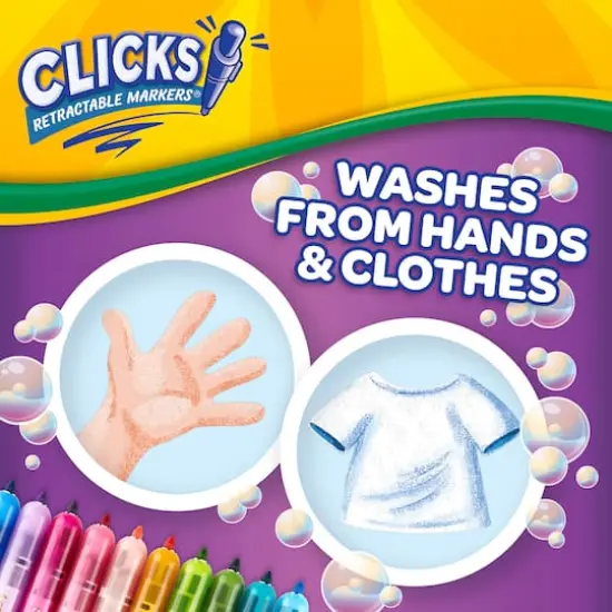 Crayola&reg; Washable CLICKS Bold/Brignt Retractable Markers {8}