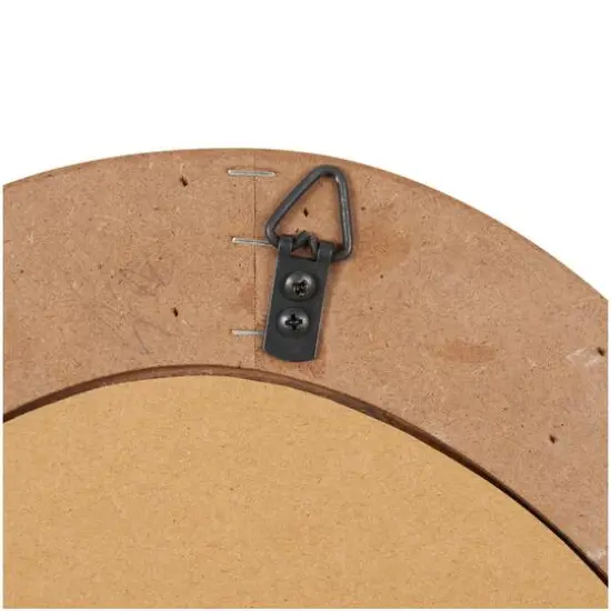42" Brown Wood Oval Wall Mirror {7}