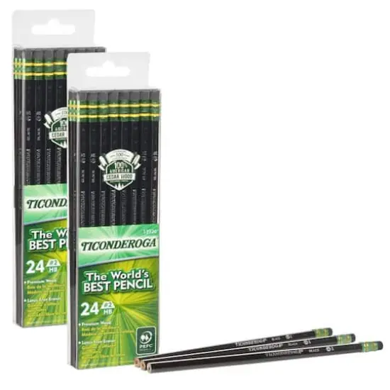 Ticonderoga&reg; #2 Soft Black Unsharpened Pencils, 2 Packs of 24 {1}