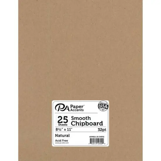PA Accents&trade;XL Heavy 32pt. Natural Chipboard, 8.5" x 11" {1}