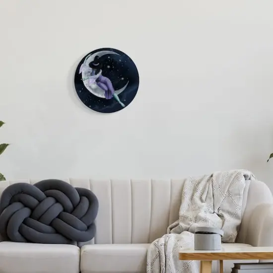 Stupell Industries Witch Resting Crescent Moon Wall Plaque Art {3}