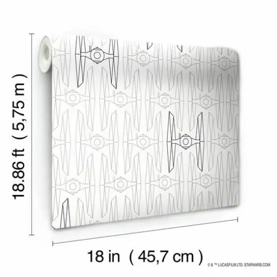 RoomMates Star Wars Tie Fighter Peel & Stick Wallpaper White {6}