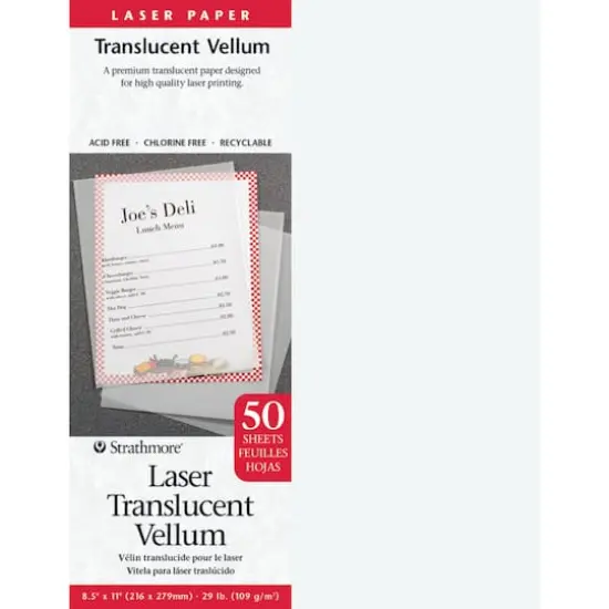 Strathmore&reg; Laser Translucent Vellum, 8.5" x 11" {1}