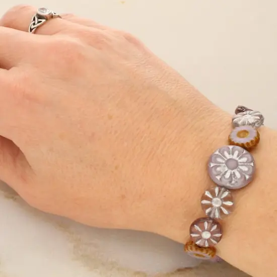 Lavender Garden Czech Glass Flat Round Bead Mix by Bead Landing&trade; {5}