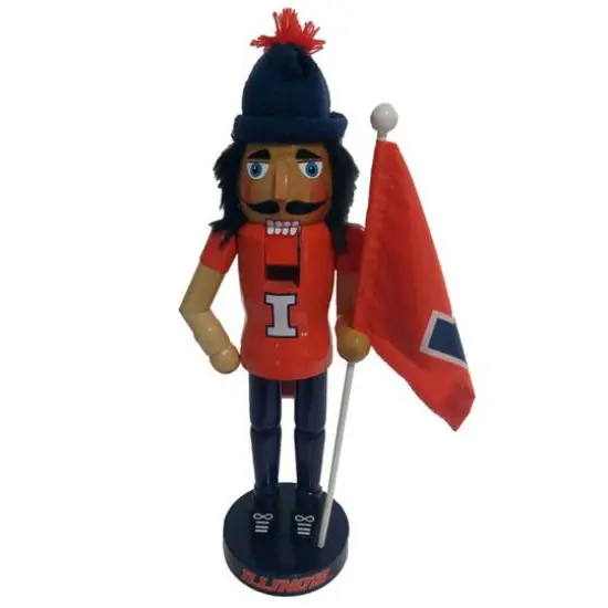 Santa's Workshop 12" Illinois Mascot & Flag Nutcracker {1}