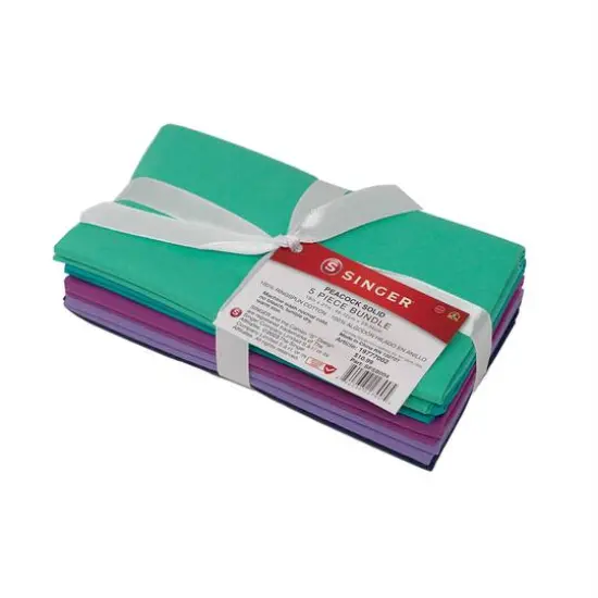 SINGER Solid Cotton Fabric Bundle Peacock {1}