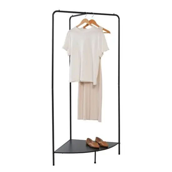 Honey Can Do 5.5ft. Freestanding Corner Garment Rack with Shoe Storage {4}