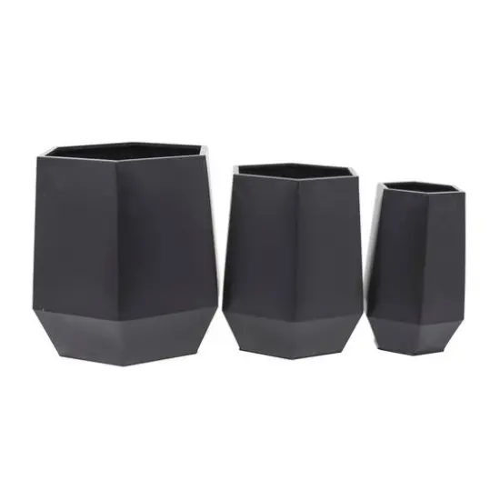 Black Modern Planter, Set of 3" 20", 16", 11" {1}