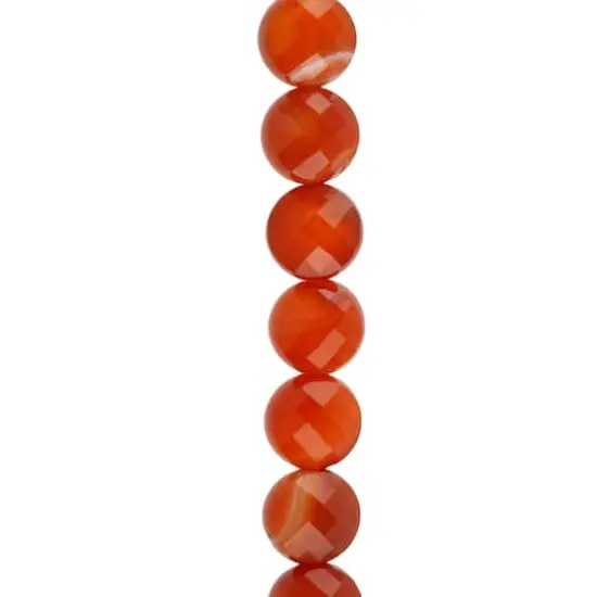 Red Faceted Agate Round Coin Beads, 8mm by Bead Landing&trade; {1}