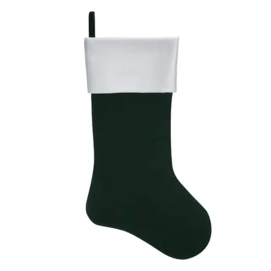 Haute Decor HangRight® 20" Dark Green Velveteen Christmas Stocking {1}