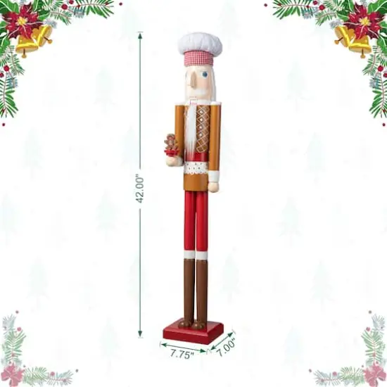 Glitzhome&reg; 42" Christmas Gingerbread Chef Nutcracker {9}