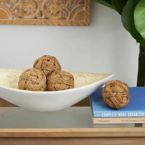 Brown Handmade Jute Orbs & Vase Filler Set {3}