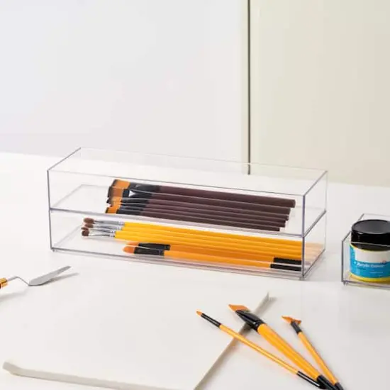 12" x 4" Clear Stacking Storage Tray by Simply Tidy&trade; {4}