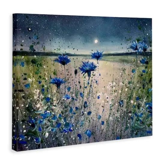 Stupell Industries Moon over Blooming Flowers Canvas Wall Art {4}
