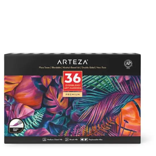 Arteza&reg; 36 Color Flora Tones EverBlend&trade; Ultra Dual Tip Art Marker Set {5}
