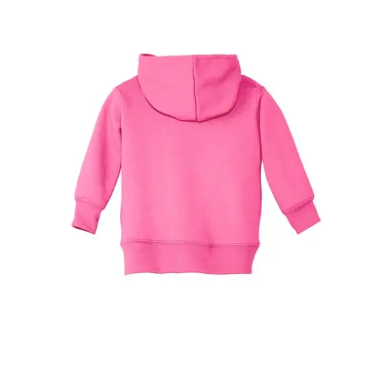 Port & Company&reg; Core Fleece Full-Zip Hooded Infant Sweatshirt Candy Pink {5}