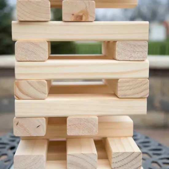 Toy Time Outdoor Giant Wooden Blocks Tower Stacking Game Set {7}