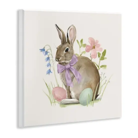 Stupell Industries Spring Bunny Rabbit Easter Eggs Blossoming Flowers Wall Plaque Art {4}