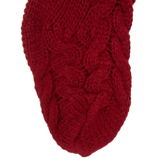 Glitzhome&reg; 24" Red Knited Christmas Stocking {5}