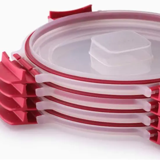 Joseph Joseph Nest Lock 8-piece Round Food Storage Container Set Red {4}
