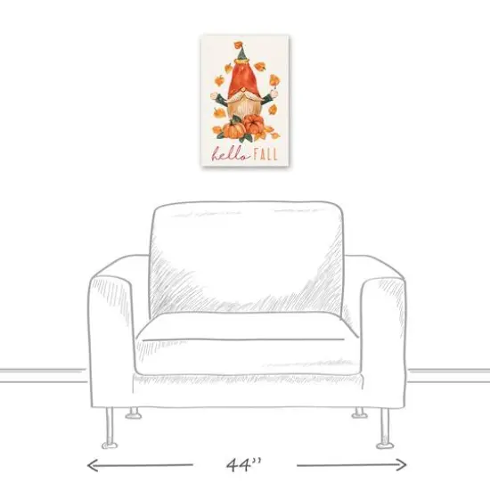 Hello Fall Gnome Canvas Wall Art {6}