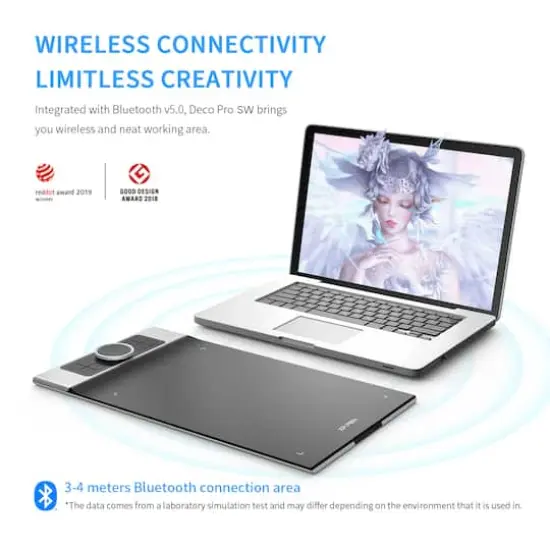 XPPen 9" x 5" Deco Pro SW Bluetooth Graphics Drawing Tablet {4}