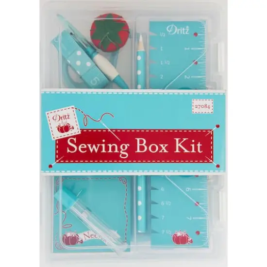Dritz&reg; Blue Essential Sewing Box Kit {1}