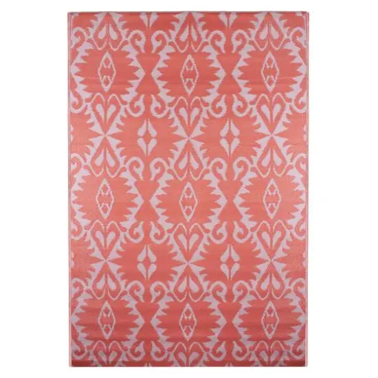 Pink Abstract Pattern Rectangular Outdoor Area Rug, 4ft. x 6ft. {1}