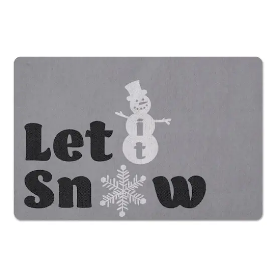 Let It Snow Snowman Floor Mat {1}