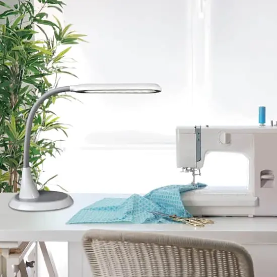 OttLite 27" White Wide Area Dimmable LED Table Lamp {7}