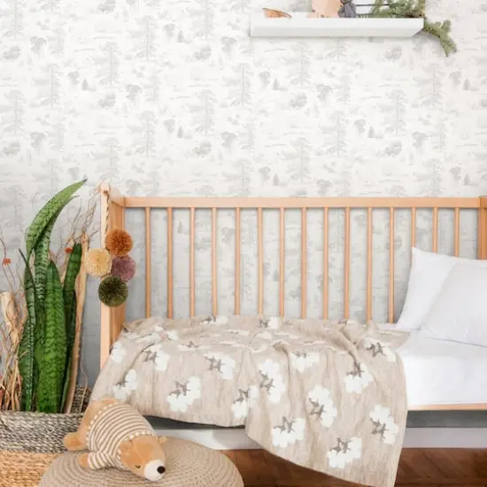 RoomMates Winnie The Pooh Gray Toile Peel & Stick Wallpaper {4}