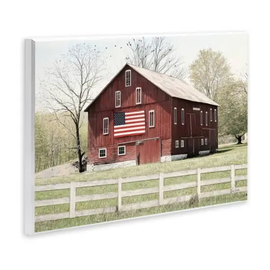 Stupell Industries Patriotic Barn Flag Wall Plaque Art {4}
