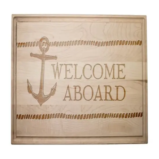 17" Welcome Aboard Maple Wood Cutting Board {1}
