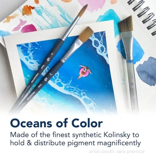 Princeton&trade; Aqua Elite&trade; Series 4850 Synthetic Oval Wash Watercolor Brush {4}