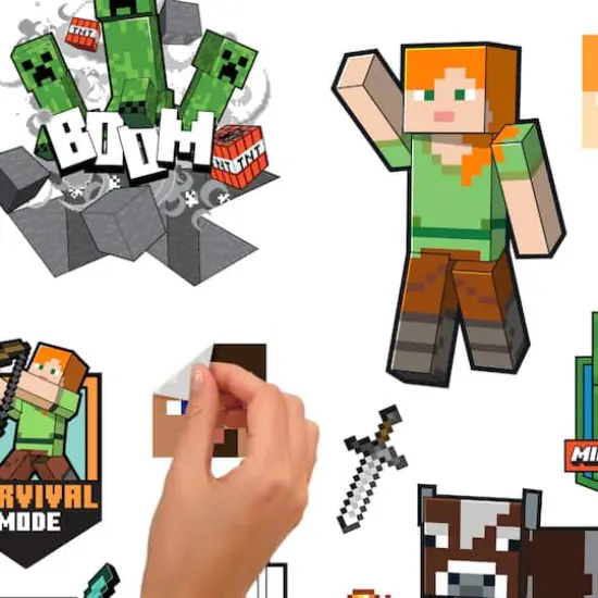 RoomMates Minecraft Characters Peel & Stick Wall Decals {3}