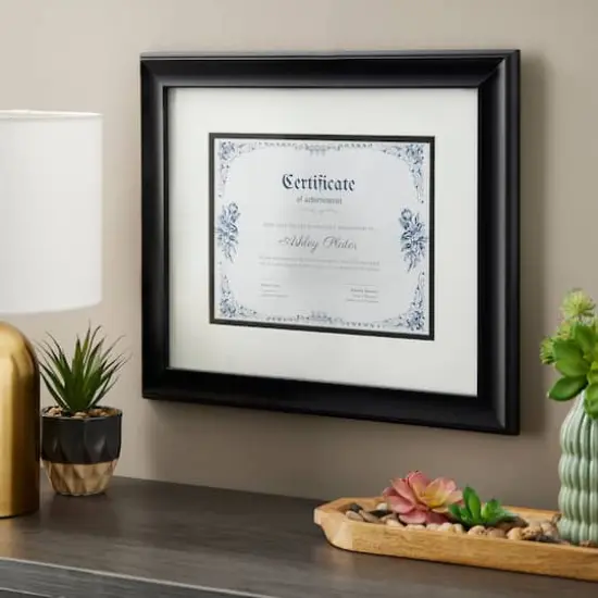 8.5" x 11" Black Document Frame with Double Mat by Studio Décor® {3}