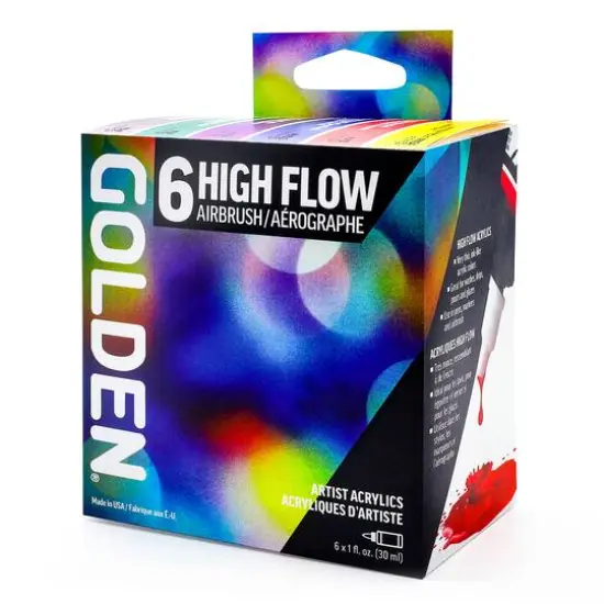 Golden&reg; High Flow Acrylic 6 Color Airbrush Paint Set {3}