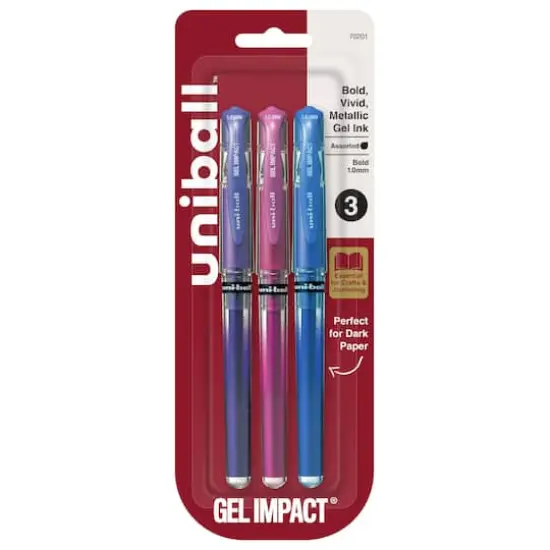 uniball&trade; GEL IMPACT 1mm Metallic 3 Color Gel Pen Set {6}