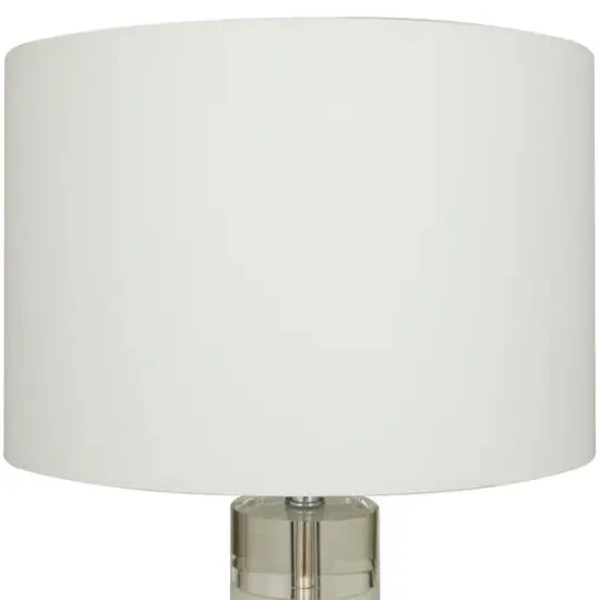 White Marble Slender Stand Table Lamp with Drum Shade 15" x 15" x 29" {6}
