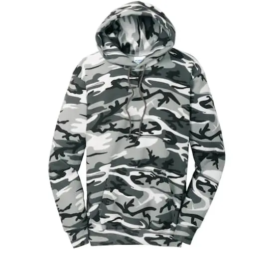 Port & Company&reg; Camo Core Fleece Pullover Hooded Sweatshirt Winter Camo {1}