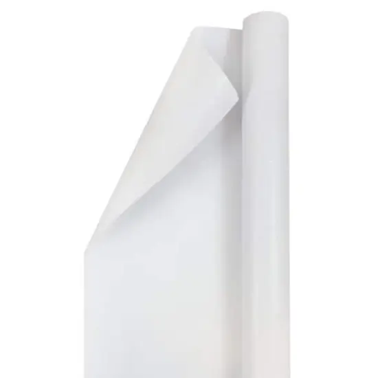 JAM Paper White Glitter Gift Wrap with Double Sided Tape Set {4}