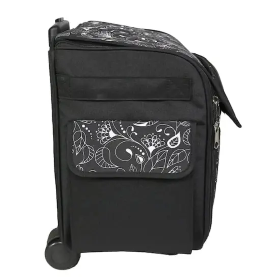 Everything Mary Black & White Floral Rolling Sewing Machine Tote {4}