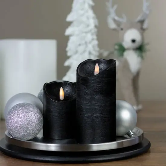 6" LED Black Flameless Halloween D&eacute;cor Candle {3}