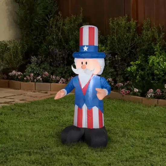 4ft. Airblown&reg; Inflatable Fourth of July Uncle Sam {3}