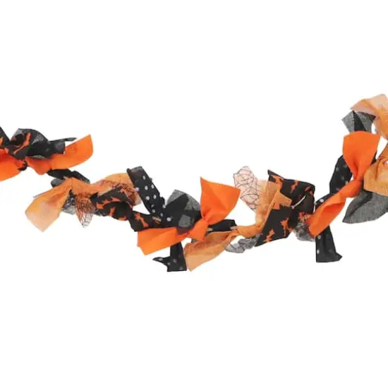 6ft. Orange & Black Fabric Garland by Ashland&reg; {3}