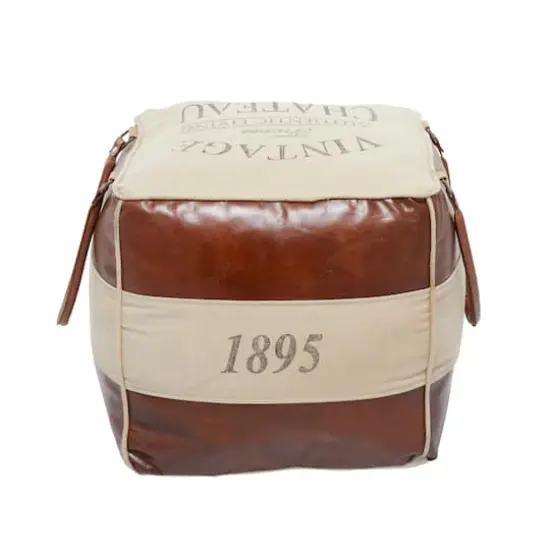 Brown Canvas Rustic Stool, 19" x 21" x 20" {12}