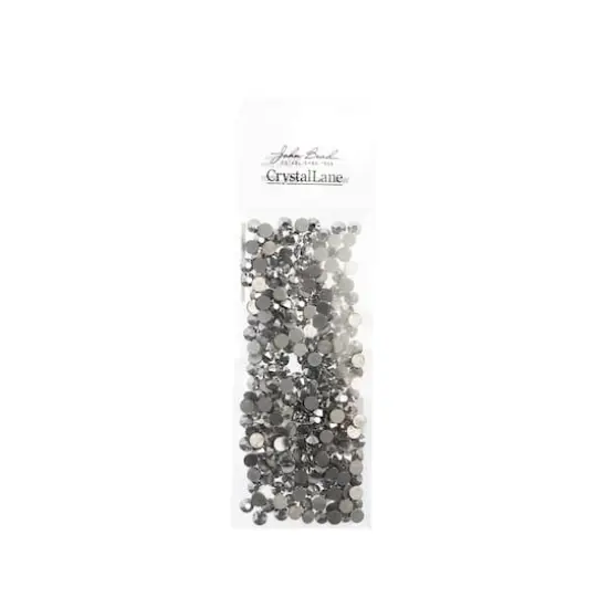 John Bead Crystal Lane SS16 Metallic Glass Round Flatback Rhinestones, 288ct. Metallic Silver {4}