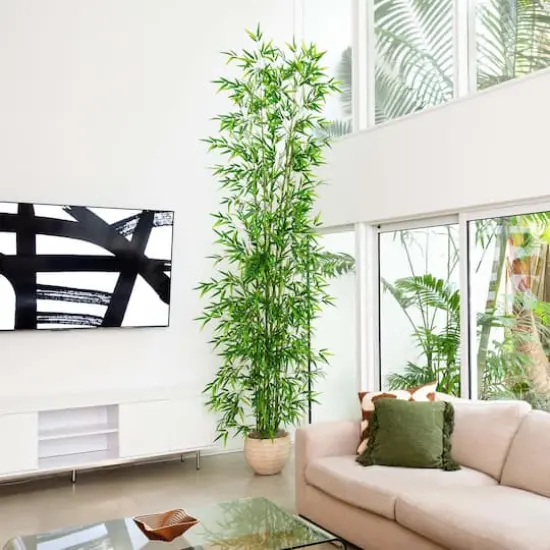 11ft. Potted Artificial Green Bamboo Tree {3}