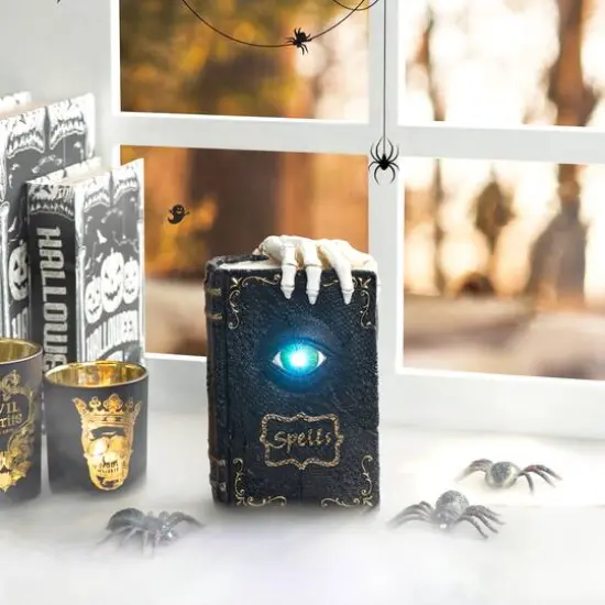 Glitzhome&reg; 8" Lighted Halloween Ghostbuster Book {3}